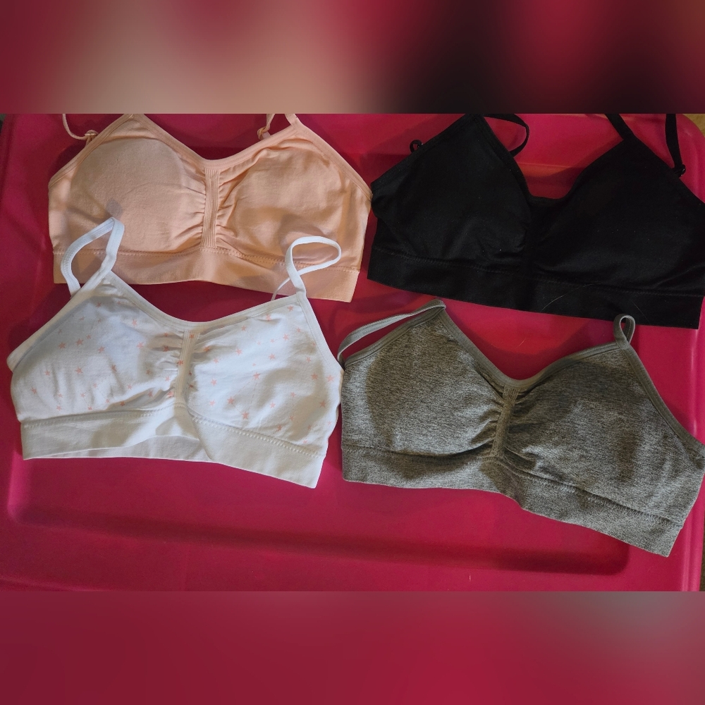 Girls Seamless Comfort Bralette - Black, Peach, White, Gray
